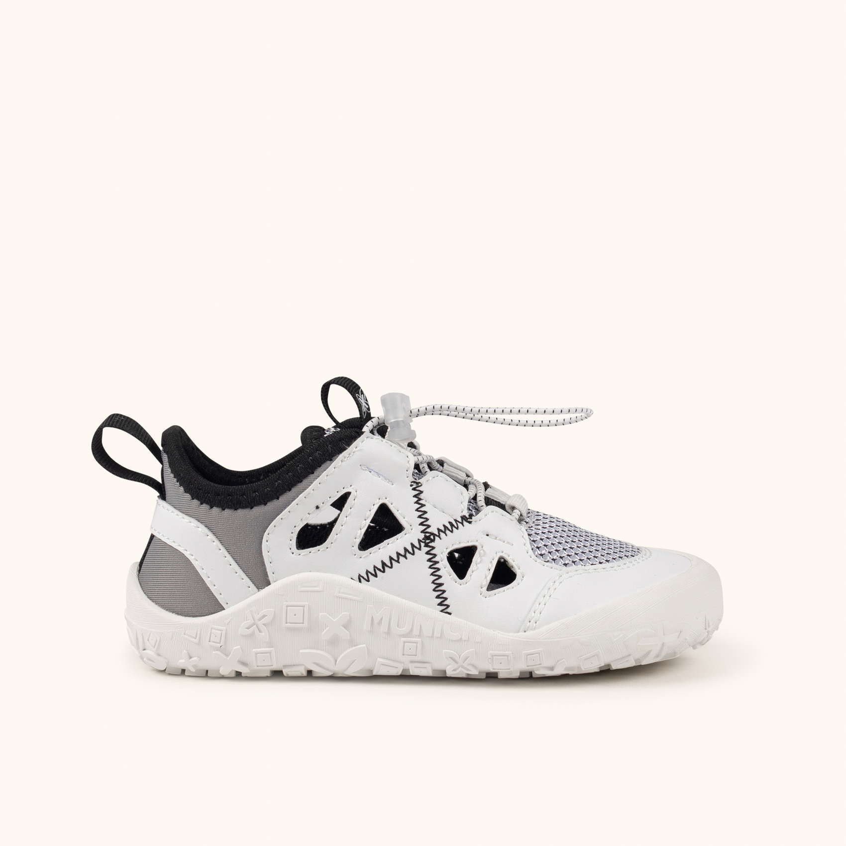 Zapatilla Barefoot Infantil Multideporte Blanca y Gris MUNICH MINI GLOSS 03