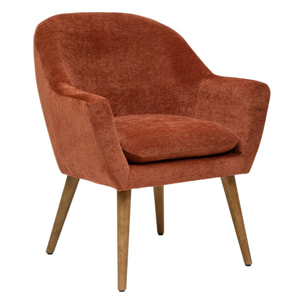 Fauteuil "Sinel" en hévéa H83cm ambre