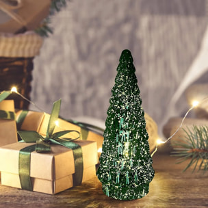 Árbol de navidad con decoración led verde y cable metálico - altura 38 cm