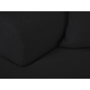 Canapé d'angle gauche convertible avec coffre de rangement "Kyoto" 4 places en bouclé noir