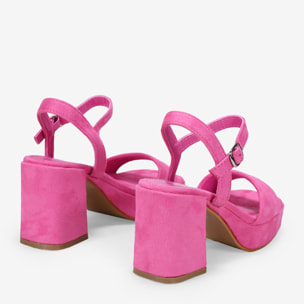 Sandalias de tacón cuadrado rosa