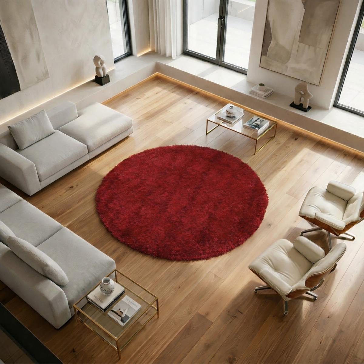 Tapis fait main Shaggy longues mèches Hago, 45 mm