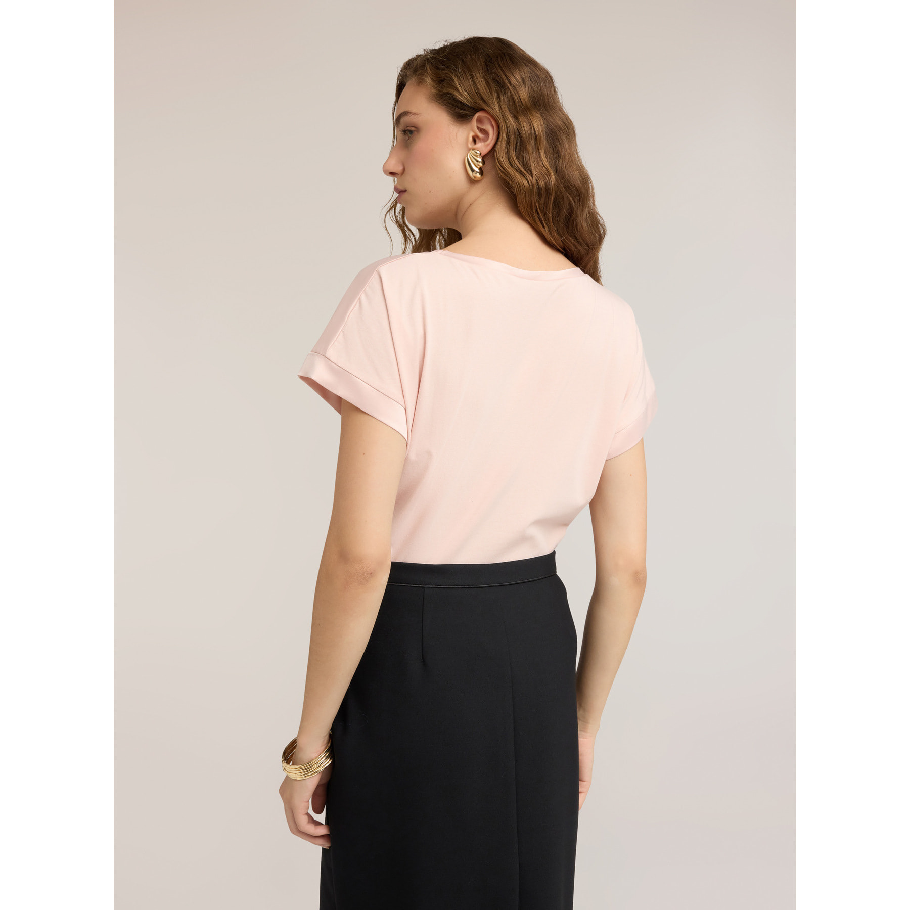 Motivi - T-shirt bimaterica - Rosa