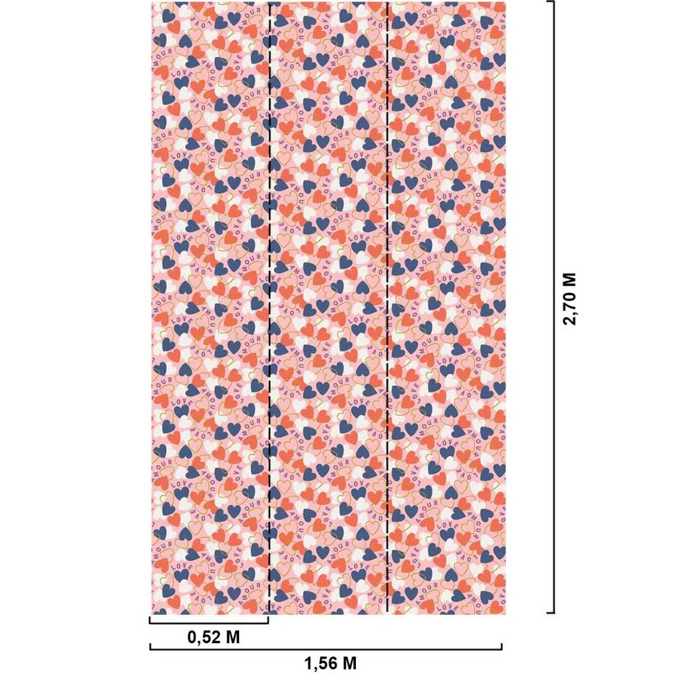 Papier peint panoramique Coeur en fête  Intissé