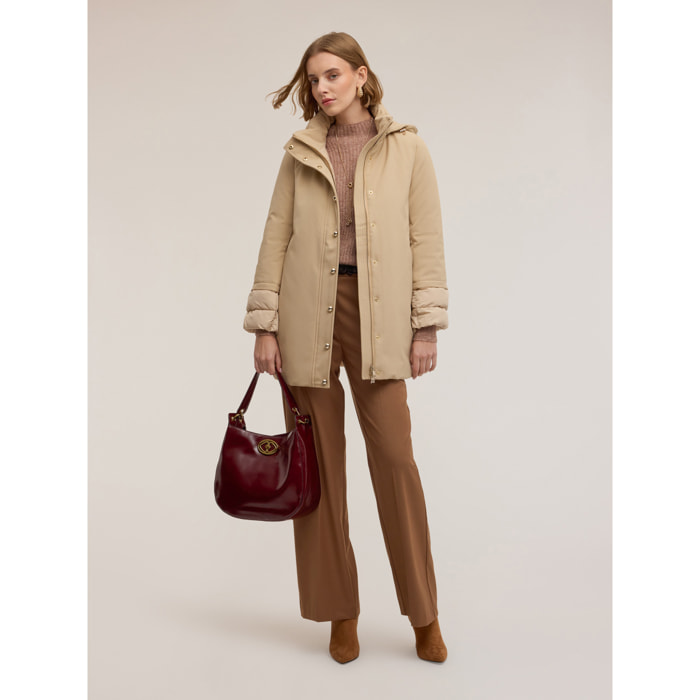 Motivi - Plumífero con capucha desmontable - Beige