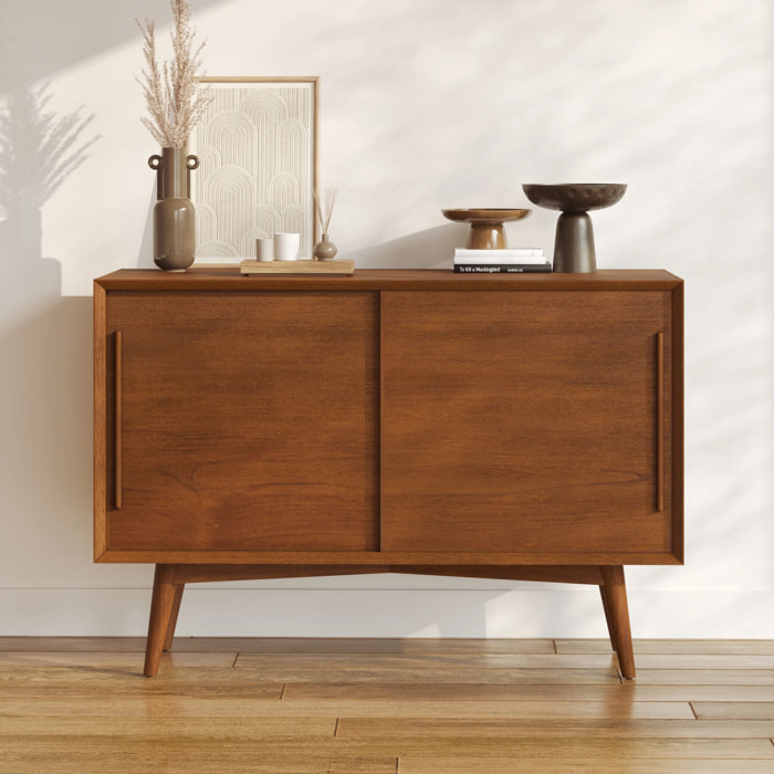 Petit buffet 2 portes coulissantes en teck - Waya