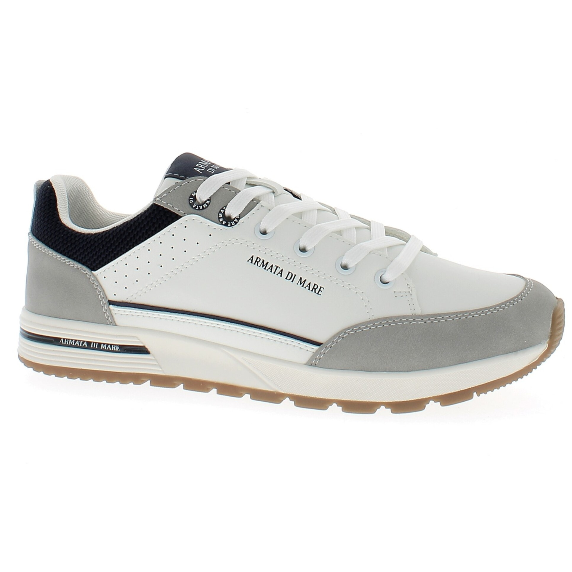 Armata di Mare Scarpe Uomo Sneakers Casual Stringate con Soletta Rimovibile in Memory Foam AMU 1L915 Off White