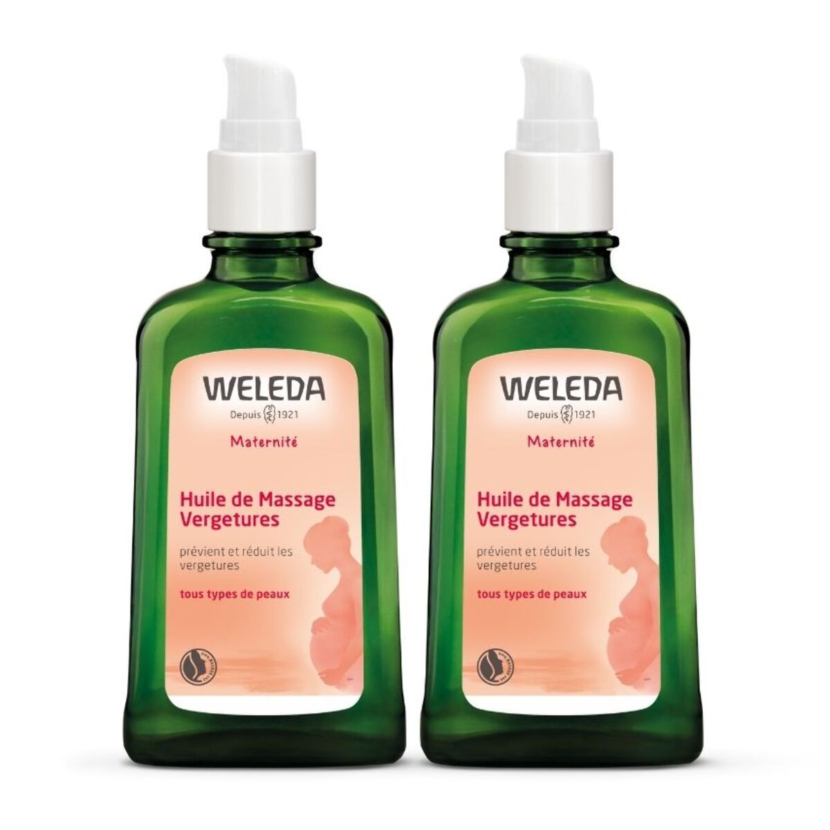 WELEDA - Duo Huile de Massage Vergetures - 2x100 ml
