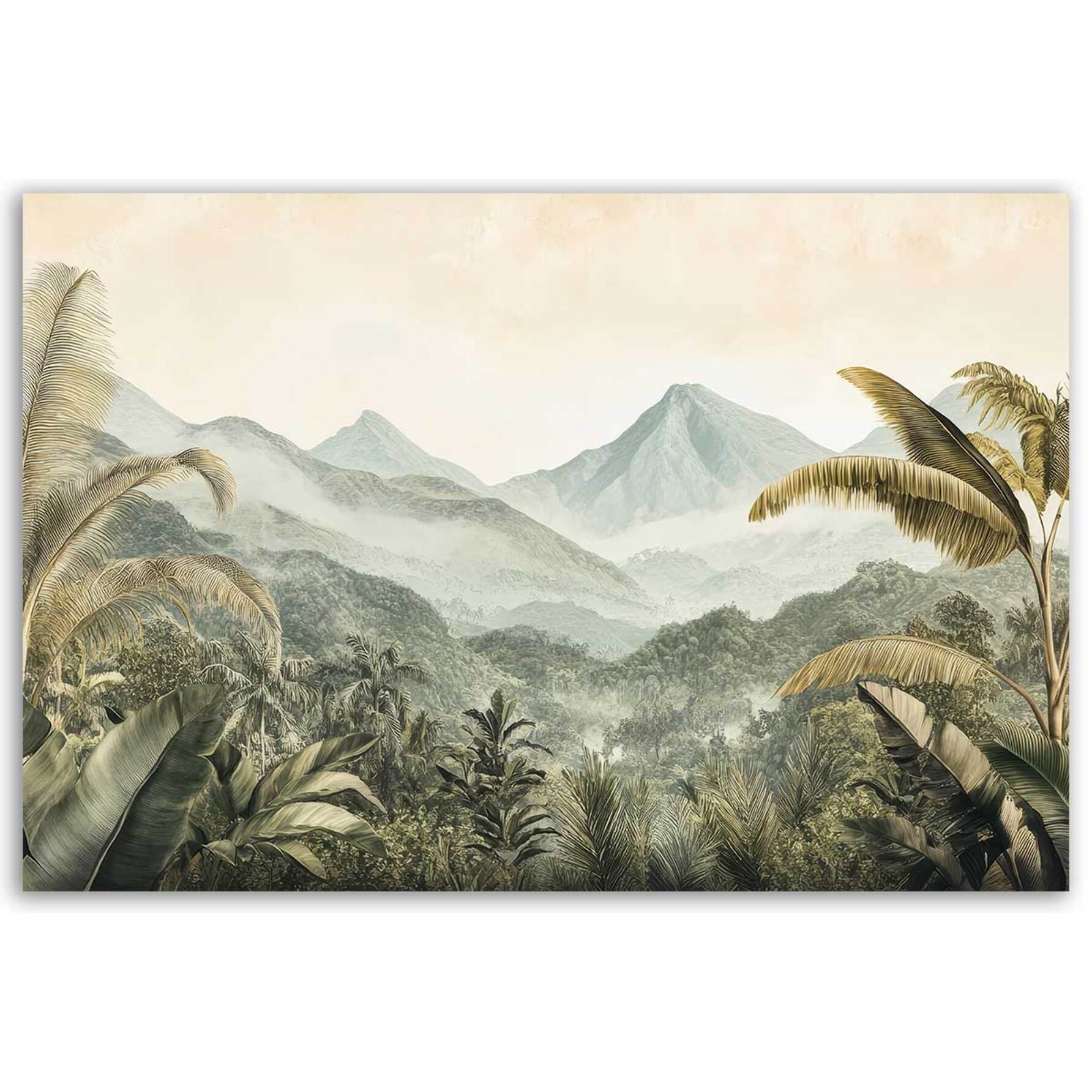 Tableau panorama tropical brumeux Toile imprimée