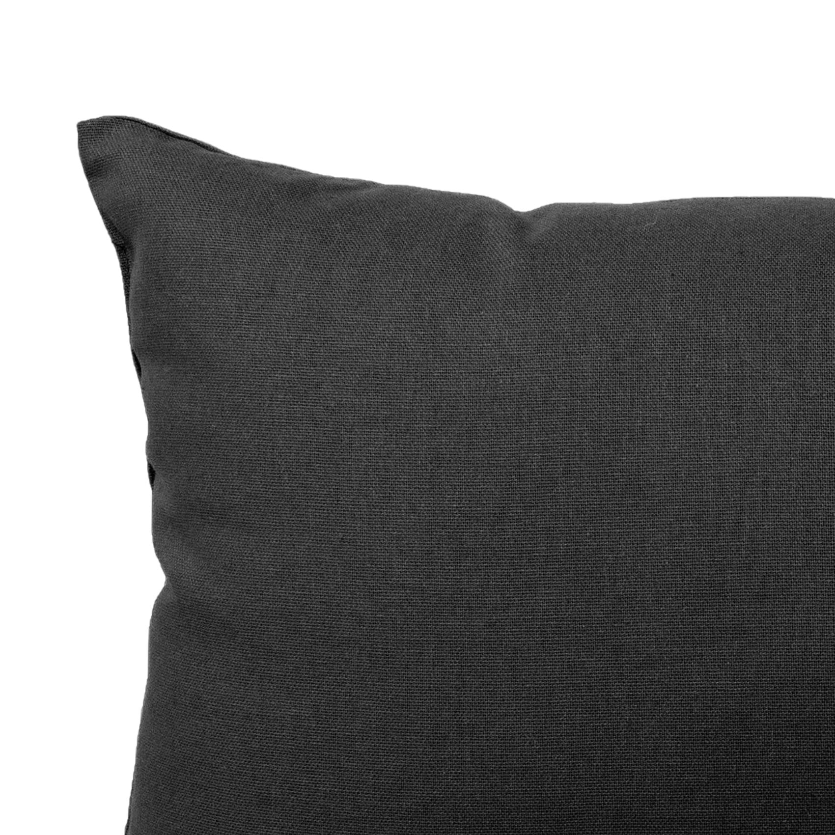 Coussin non déhoussable en coton uni - Gris anthracite