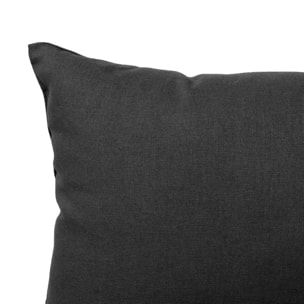 Coussin non déhoussable en coton uni - Gris anthracite