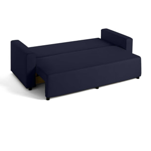 Regala - canapé 3 places - convertible avec coffre - en tissu - Bleu