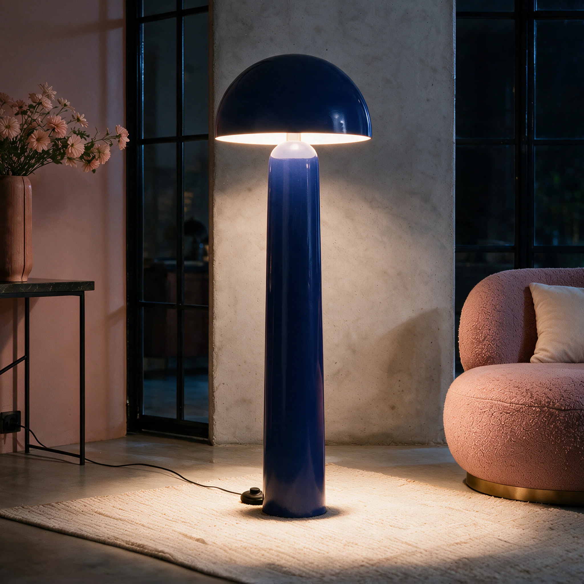 Lampadaire en métal bleu foncé - Clara