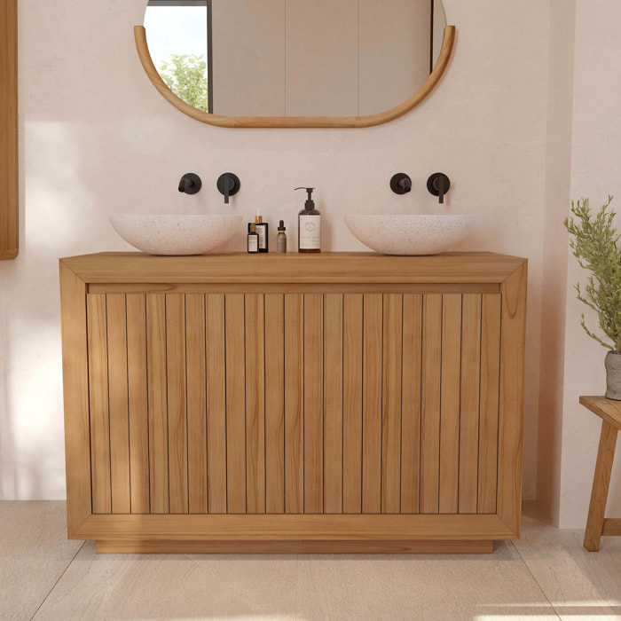Meuble de salle de bain en bois de teck 120 cm - Pernelle