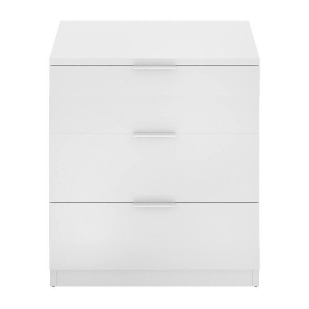 ComodinoArnad, Comò basso, Tavolino da notte, Mensola da letto, 50x34 h58 cm, Bianco