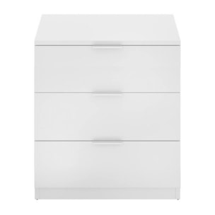 ComodinoArnad, Comò basso, Tavolino da notte, Mensola da letto, 50x34 h58 cm, Bianco