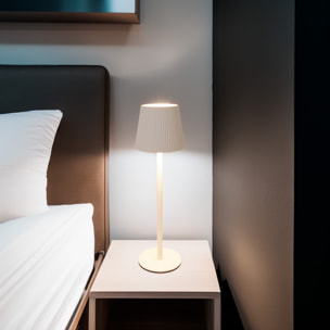 Well Home Lámpara de mesa Blanca LED Recargable con 32 Luces Blancas cálidas y 4 niveles de Brillo Ø10,5x36,2cm