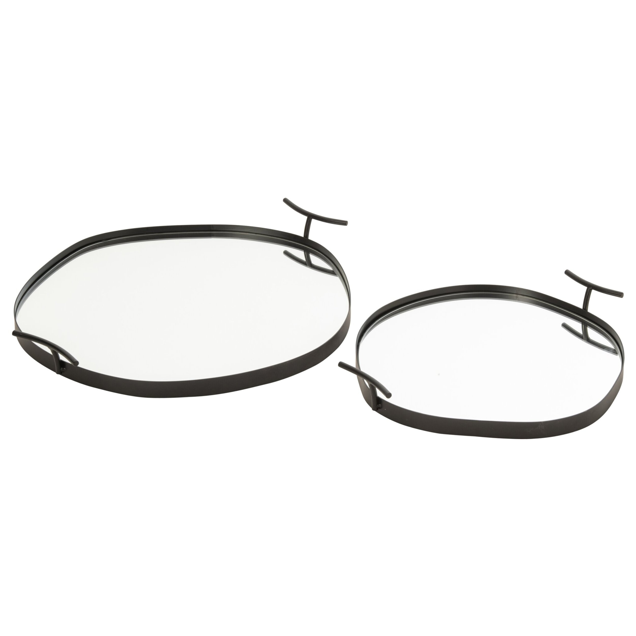 J-Line plateau miroir - fer - noir - large