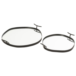 J-Line plateau miroir - fer - noir - large