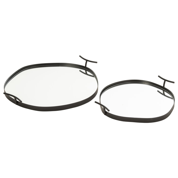 J-Line plateau miroir - fer - noir - large