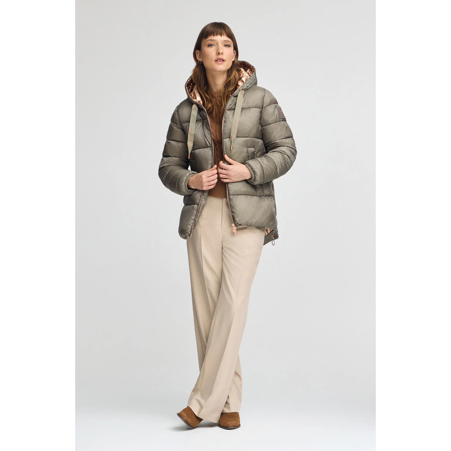 Chaqueta Ingrid verde militar con logo Polo Club