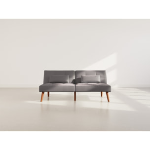 Philae - Canapé convertible clic-clac 2 places - en simili - Gris