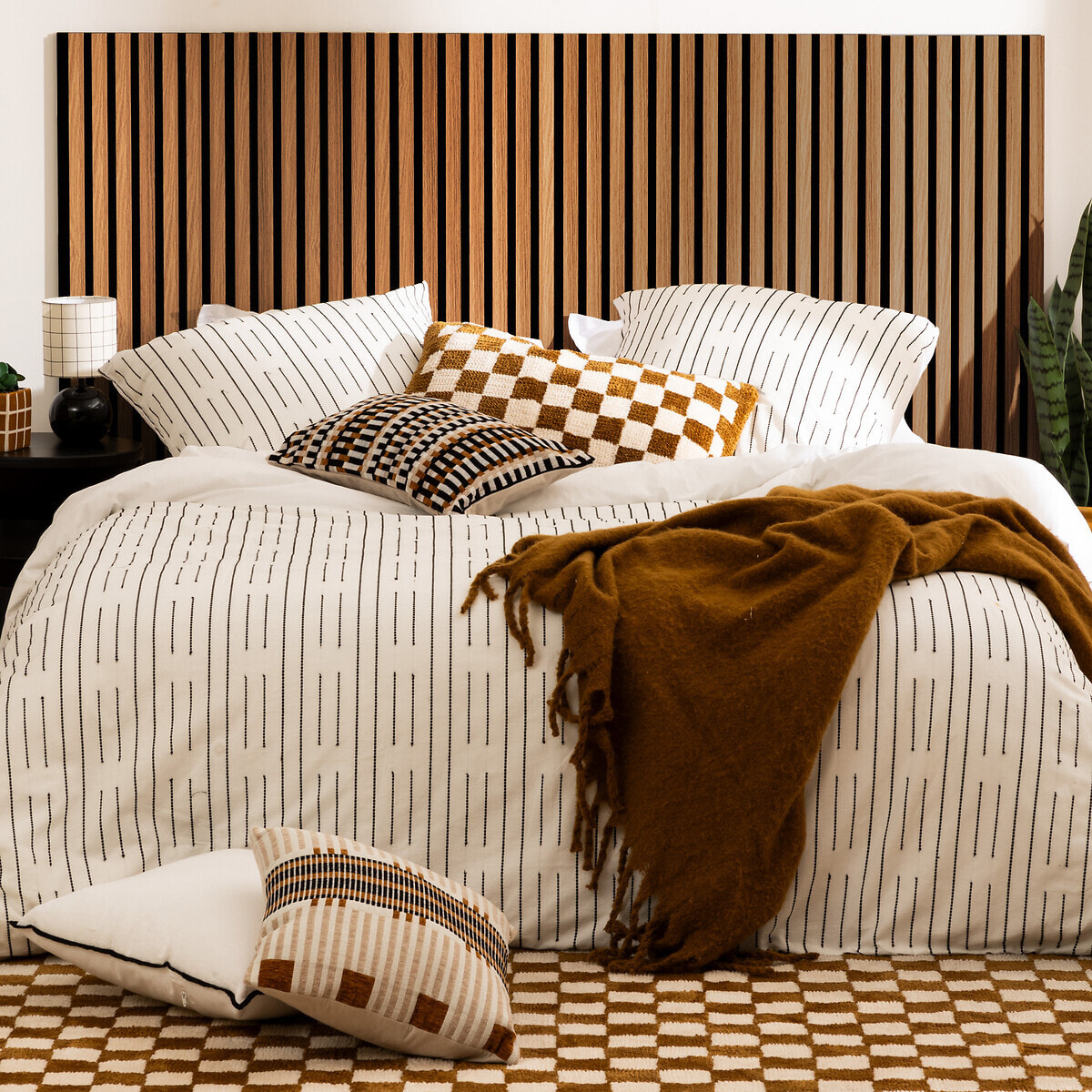 Panneau décoratif mural Colva bois foncé 120x60cm