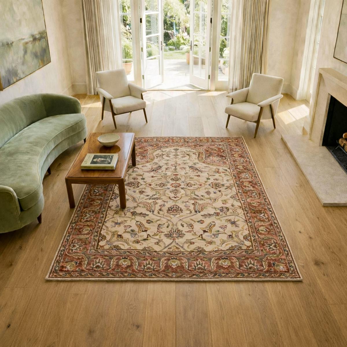 Authentique Tapis d'Orient fait main en soie FAHA