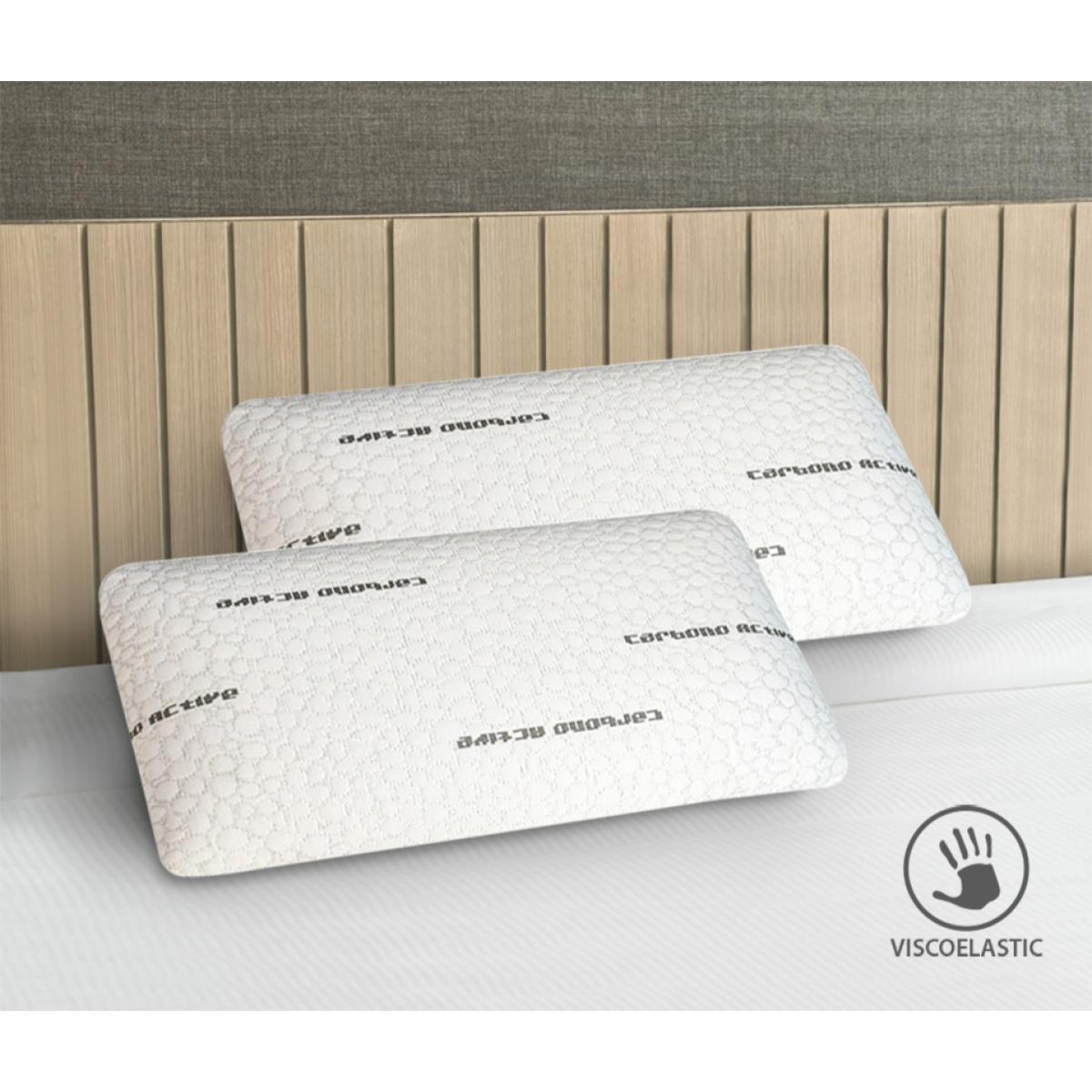 Conjunto de 2 almohadas viscoelásticas Carbono (14cm)