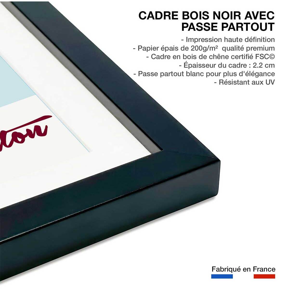 Poster retro chope à st anton Affiche sous cadre noir