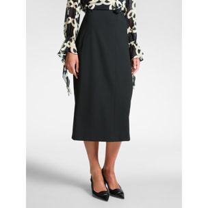 Elena Mirò - Falda lápiz en punto Milán - Negro