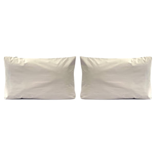 2 Fundas de almohada 100% percal de algodón orgánico LISO 50x75 cm - arena