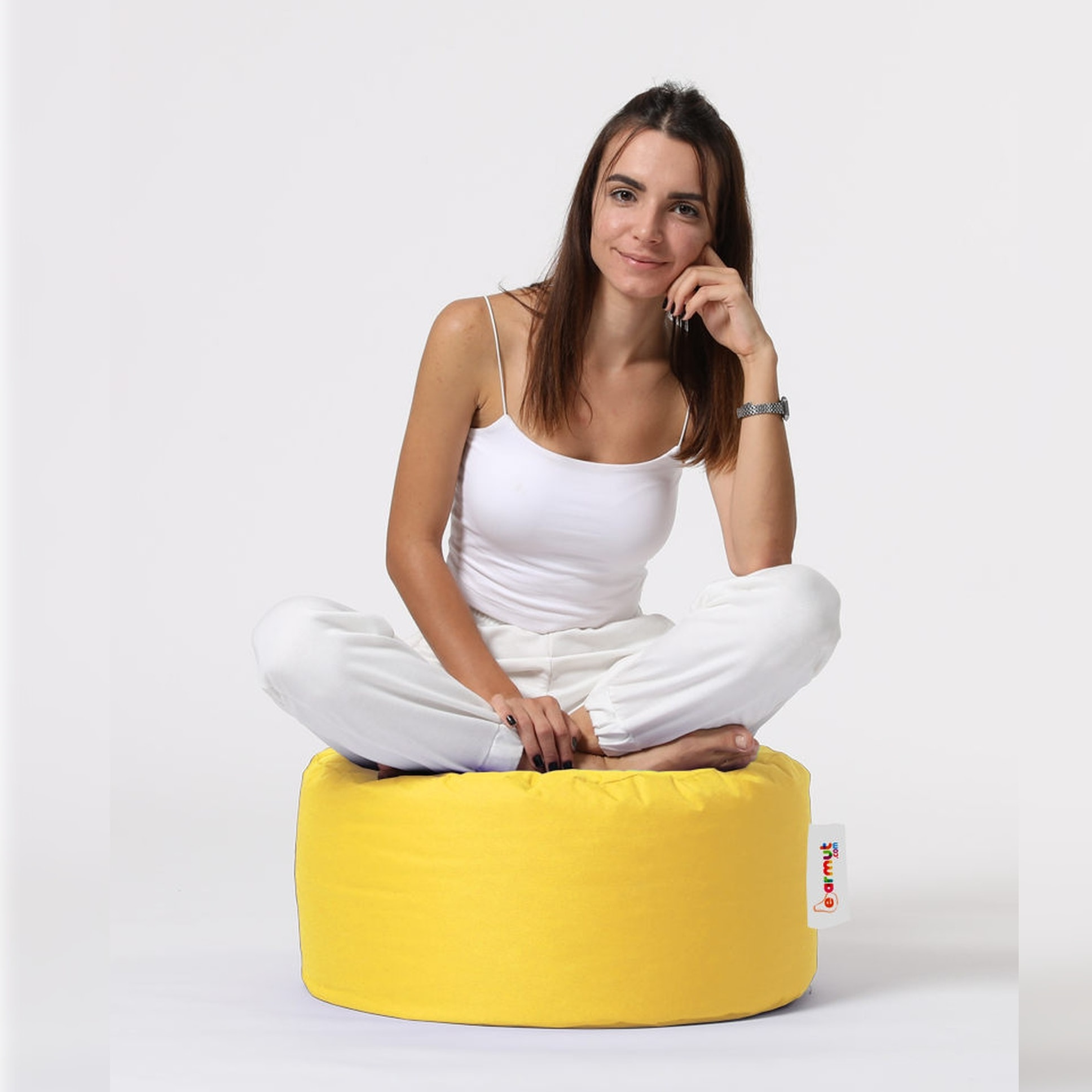 Puf de jardín amarillo