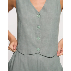 Top Chaleco Caqui Claro - Moti