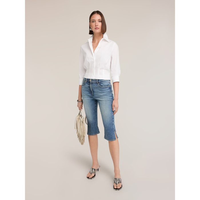 Motivi - Camicia boxy in popeline - Bianco