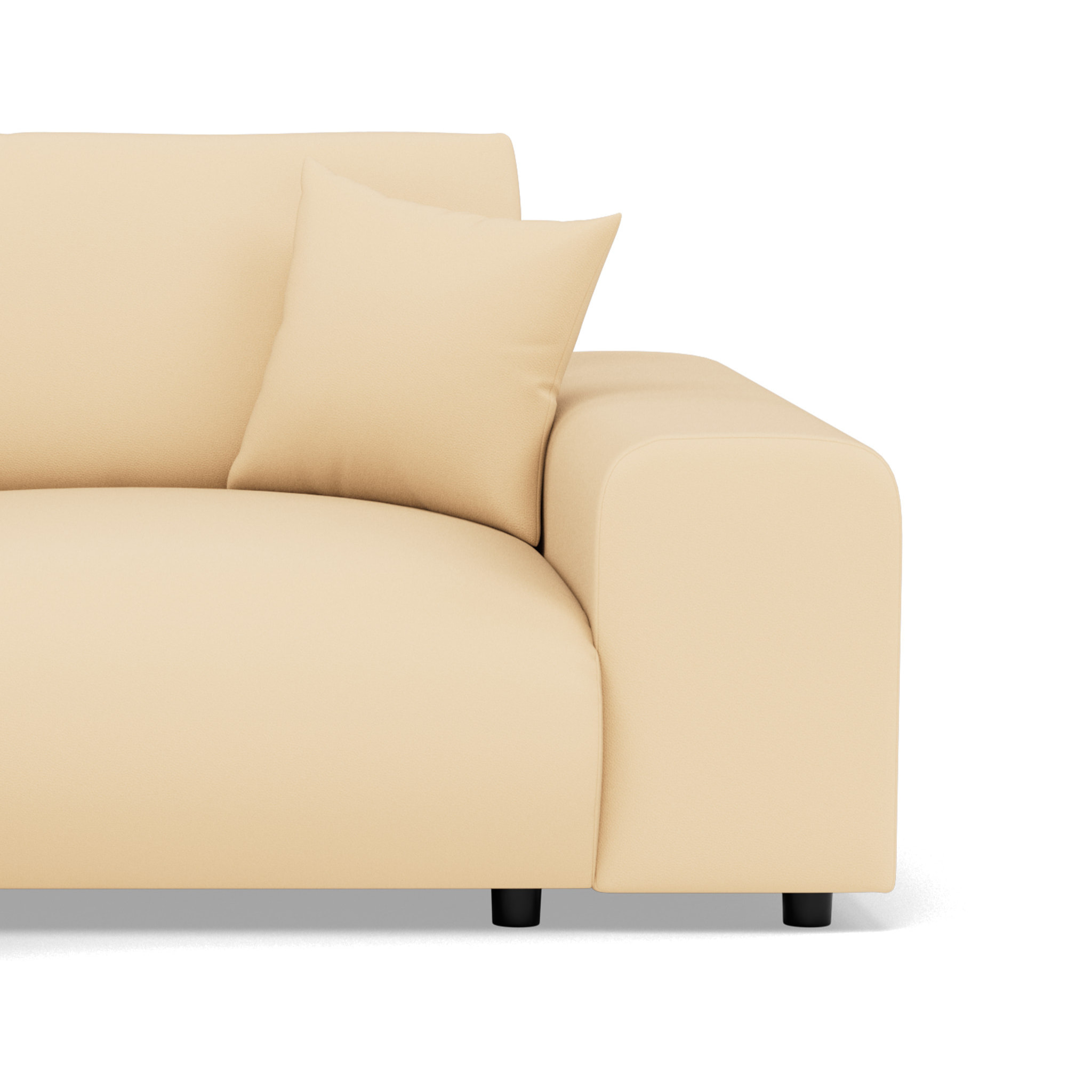Garance - canapé d'angle réversible 4 places en simili - Beige