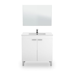 Mueble de baño con espejo Liz 80 Blanco Brillo