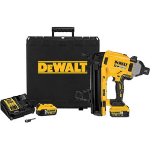 Cloueur XR 18V - béton et acier - DEWALT - avec 2 batteries 18V 5Ah li-ion + chargeur + accessoires + TOUGHSYSTEM - DCN890P2