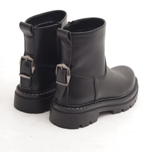 STIVALETTO FIBBIA POSTERIORE NERO