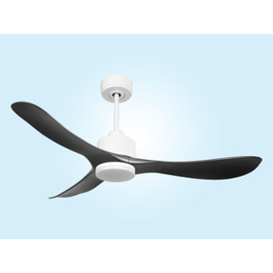 Ventilateur de plafond Réversible  Thermostat Dimmable Wifi Moteur à courant continu Toits en pente Télécommande Lumière à trois tons Hypersilence Mémoire