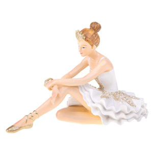 Ballerina Seduta. Altezza 12 Cm - Pezzi 1 - 18,5X12X10cm - Colore: bianco - Bianchi Dino - Articoli Natalizi