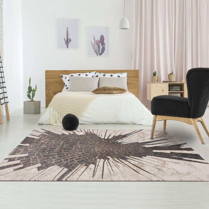 Tapis salon et chambre tissé motif abstrait KEDU