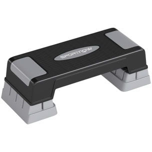 Step fitness aérobic hauteur réglable 3 niv. surface antidérapante gris noir