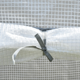 Serre de jardin serre à tomates porte zippée déroulante - 1x0,5x1,5m - acier PVC blanc transparent