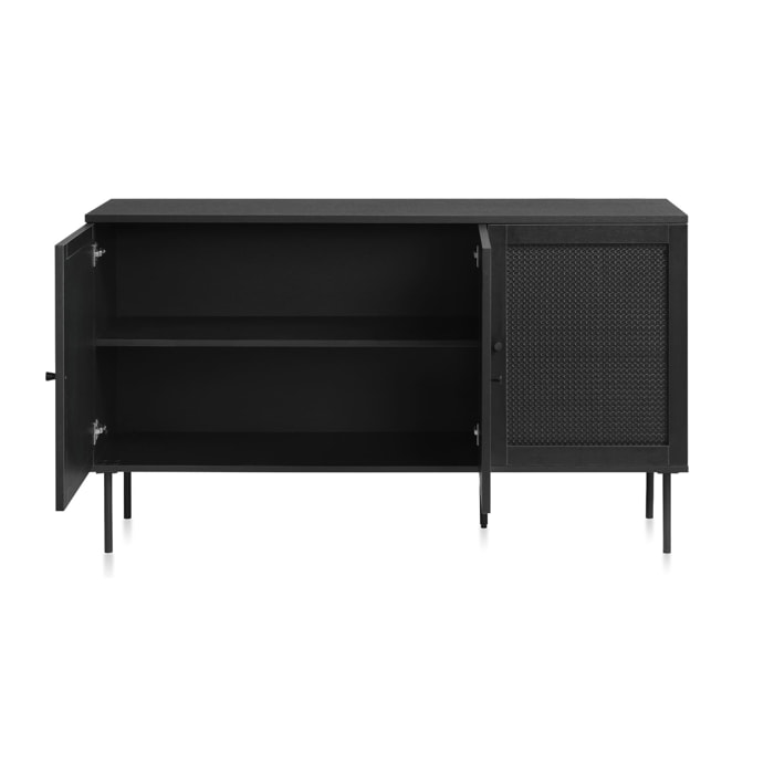 Buffet bois et cannage manarola 140x40cm