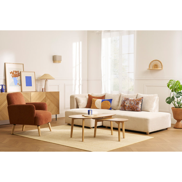 Tables basses gigognes scandinaves bois clair chêne (lot de 2) ARTIK