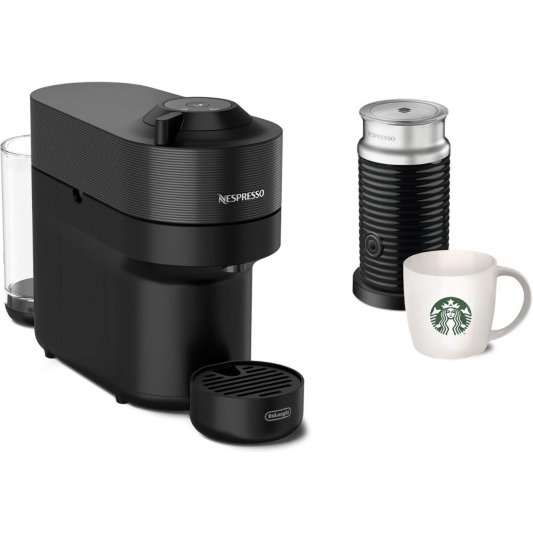 Nespresso DELONGHI Vertuo Pop Noir + mousseur de lait + 1 Mug Starbucks® offert ENV90.BAE.