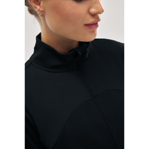 Giacca sportiva nera traspirante e aderente