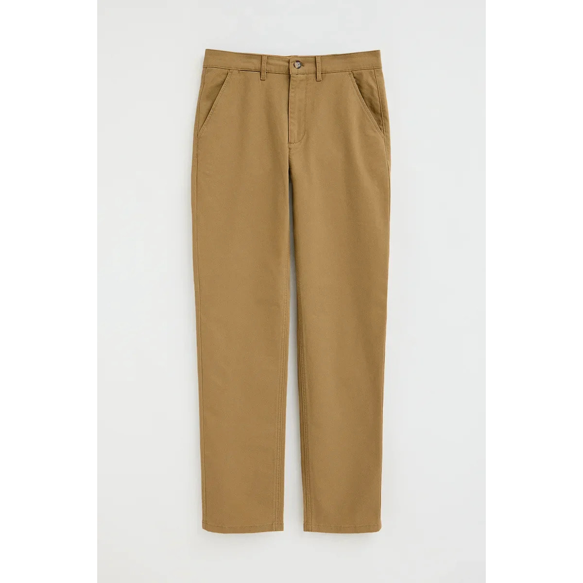Pantalón chino camel slim con logo Polo Club