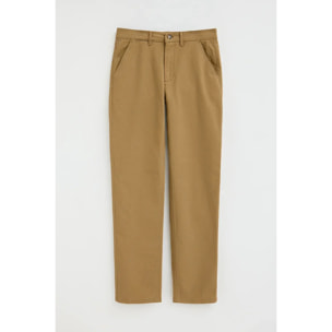 Pantalón chino camel slim con logo Polo Club
